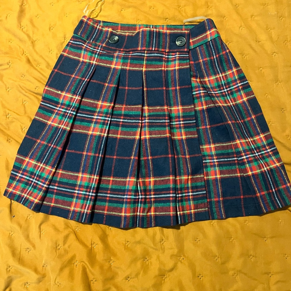 Multi colored plaid skirt
